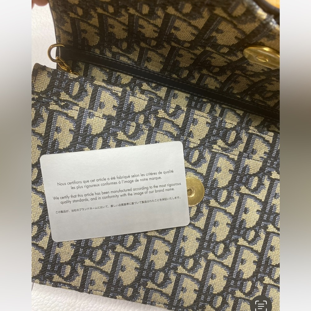 Blue Dior Oblique Jacquard saddle pouch - Picture 4 of 5